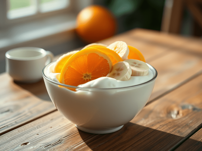 Mandarine & Banana Yoghurt Breakfast&nbsp;#deeskitchen